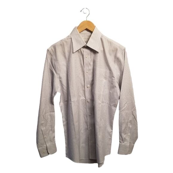 Enro Non Iron Long Sleeve White Multi Plaid Shirt Size 14.5 - 32/33  7 0297 - Picture 2 of 7